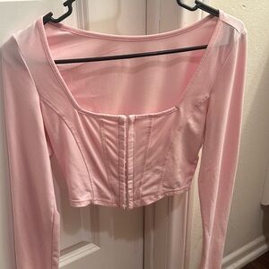 Baby pink long sleeve corset